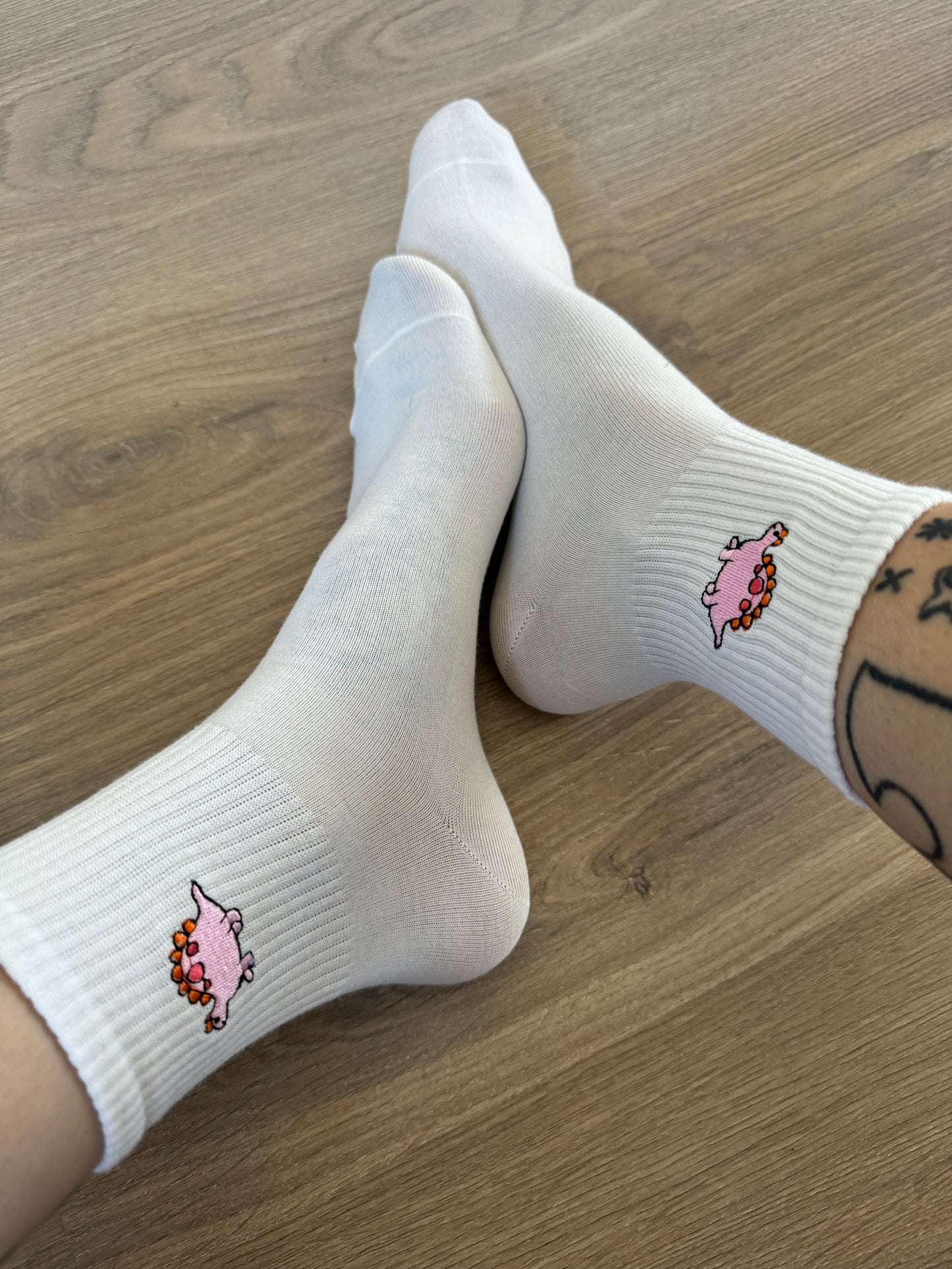 Socken Dino Weiß Pink